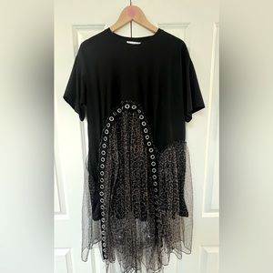 Kate Hewko ASYMMETRICAL RIVET TULLE DRESS